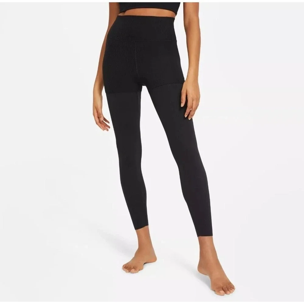 Nike Yoga Luxe Layered Women's XS Training Athletic Leggings DA0729-010 Black